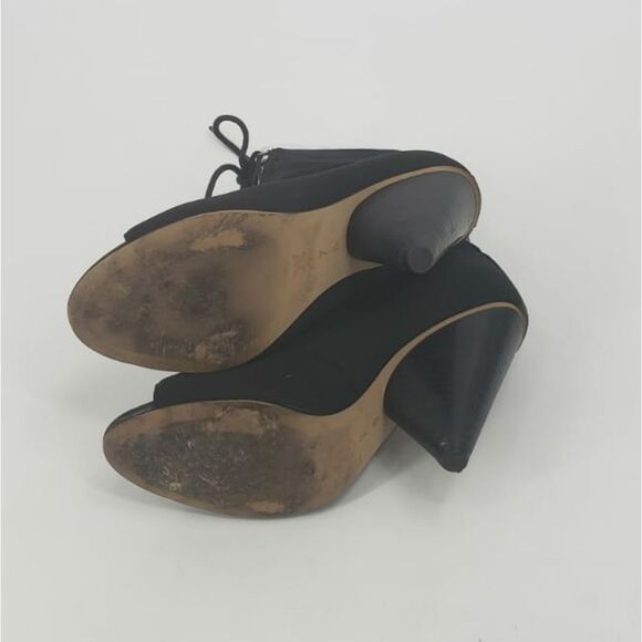 BCBGENERATION womens 7 Alicia black lace up open toe ankle booties - Picture 4 of 9